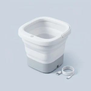 The CleanWave Mini foldable portable washing machine